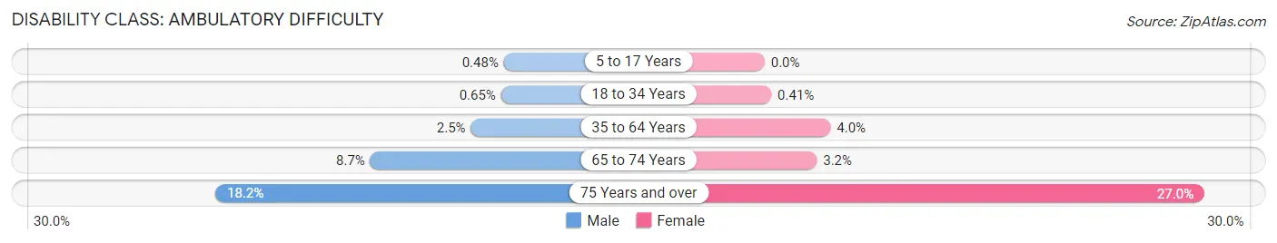 Disability in Zip Code 12065: <span>Ambulatory Difficulty</span>