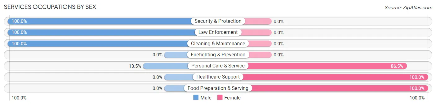 Services Occupations by Sex in Zip Code 12094