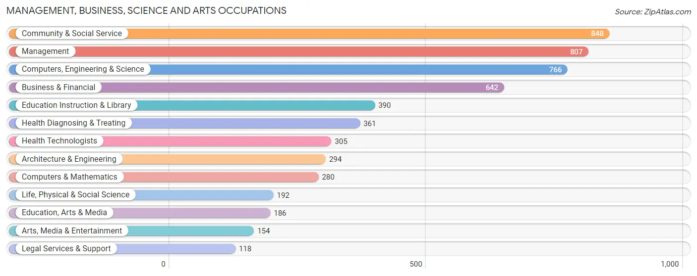 Management, Business, Science and Arts Occupations in Zip Code 12118