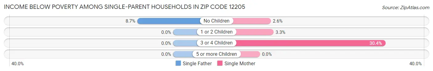 Income Below Poverty Among Single-Parent Households in Zip Code 12205
