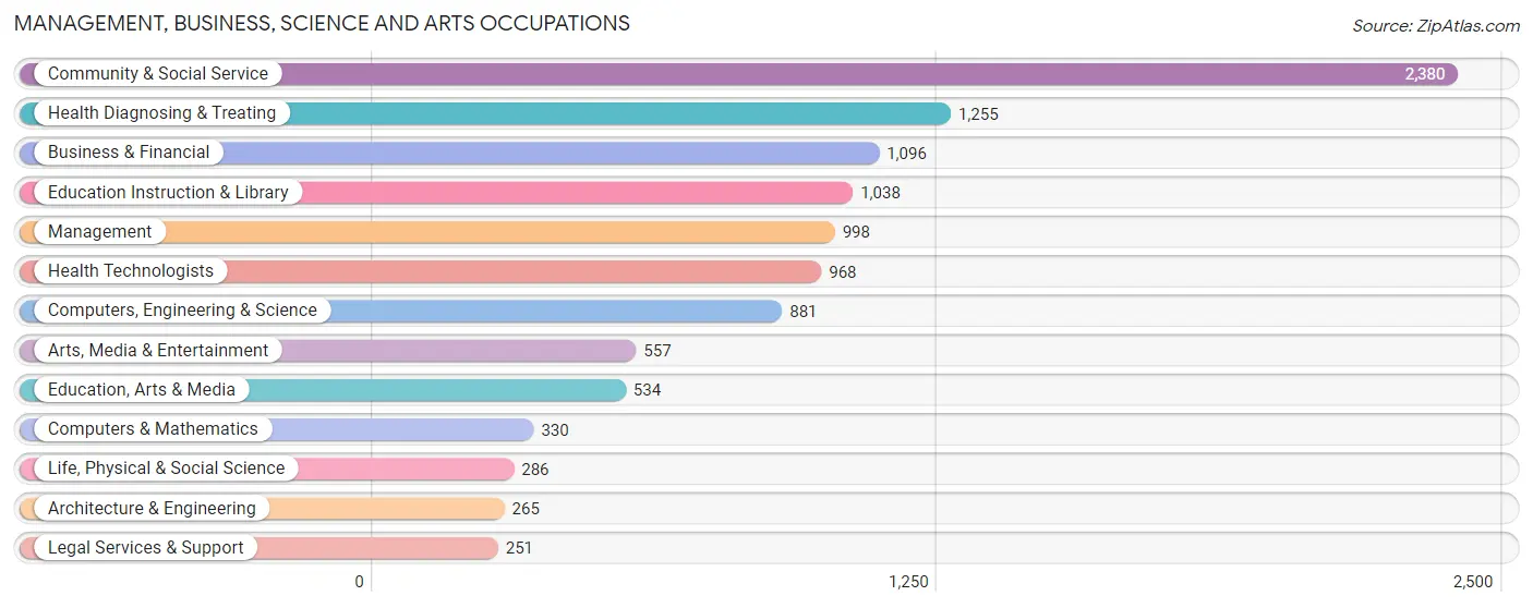 Management, Business, Science and Arts Occupations in Zip Code 12208