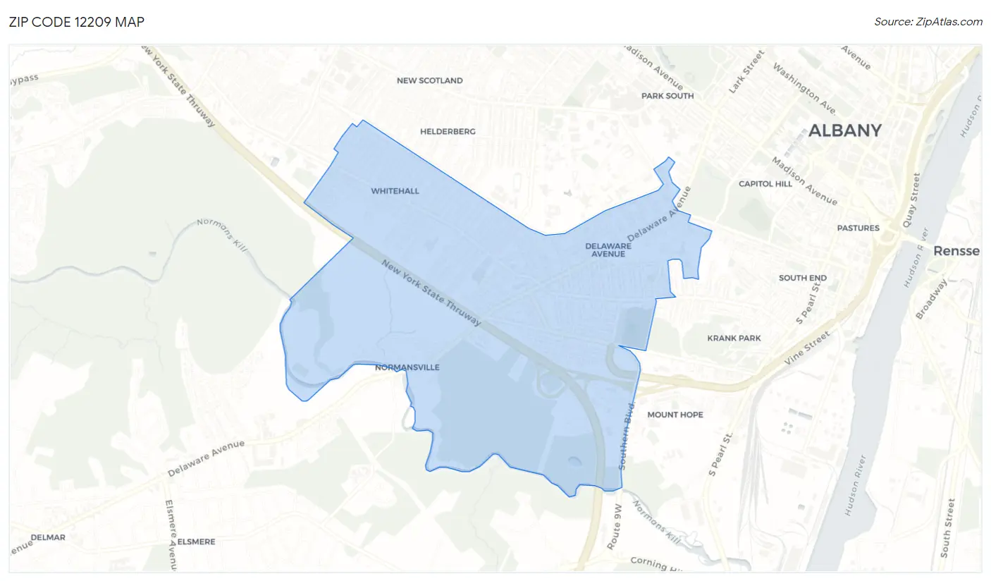 Zip Code 12209 Map