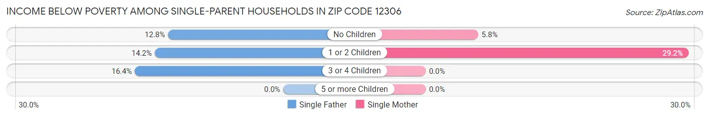 Income Below Poverty Among Single-Parent Households in Zip Code 12306