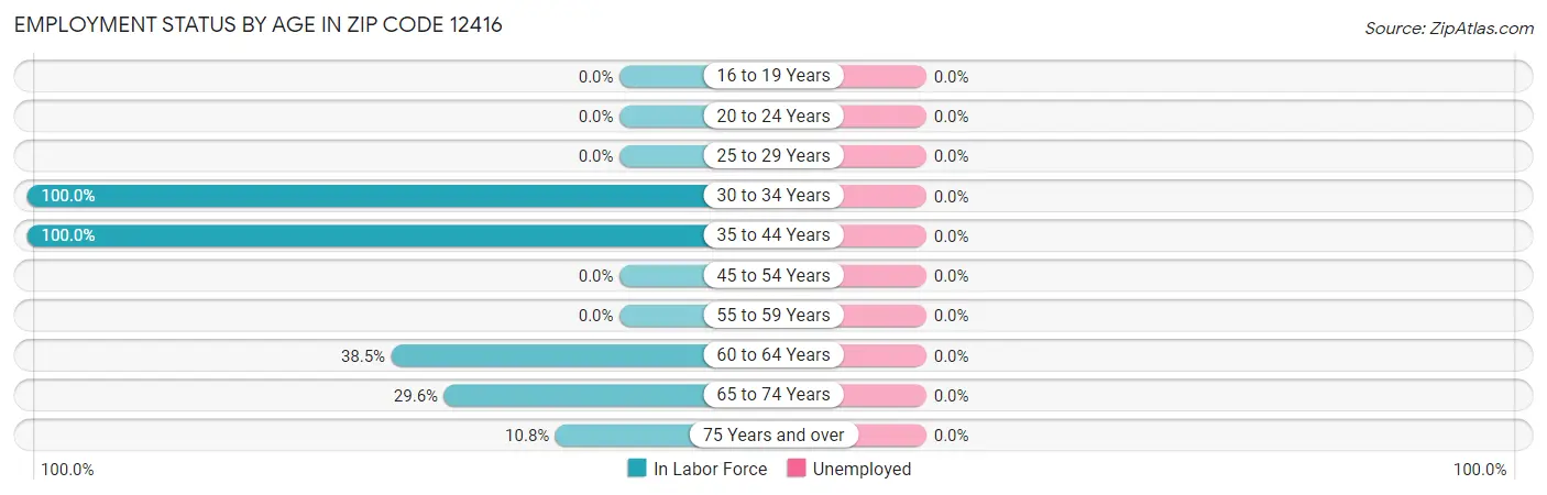 Employment Status by Age in Zip Code 12416
