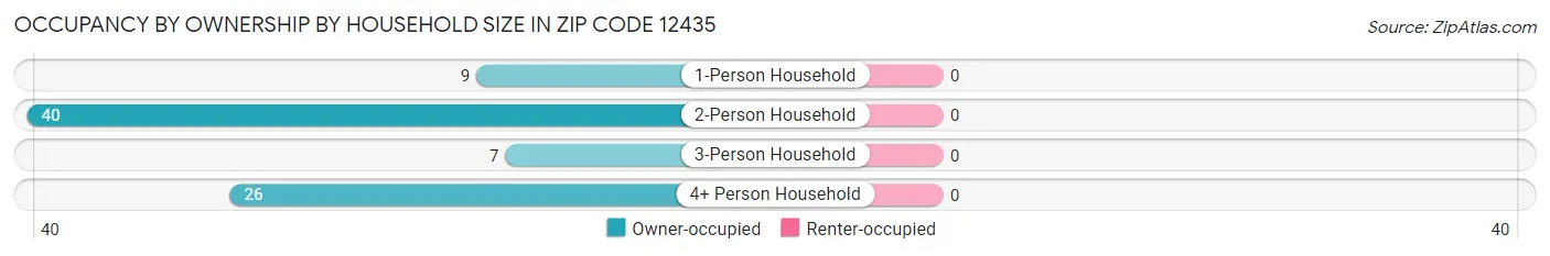 Occupancy by Ownership by Household Size in Zip Code 12435