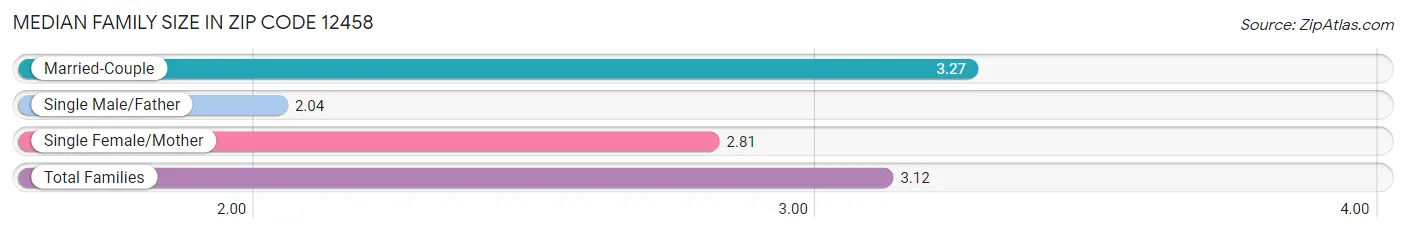 Median Family Size in Zip Code 12458