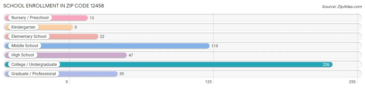 School Enrollment in Zip Code 12458