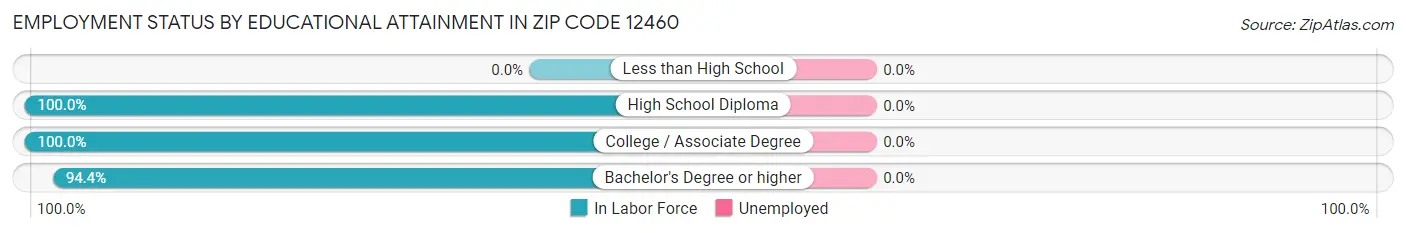 Employment Status by Educational Attainment in Zip Code 12460