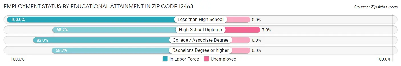 Employment Status by Educational Attainment in Zip Code 12463