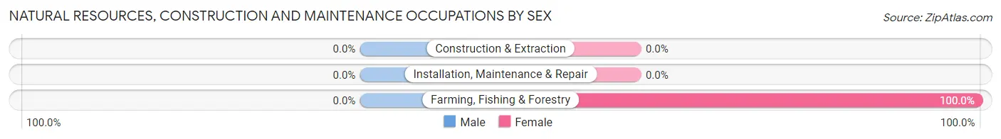 Natural Resources, Construction and Maintenance Occupations by Sex in Zip Code 12463