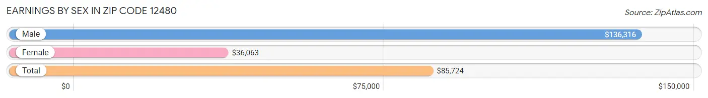 Earnings by Sex in Zip Code 12480