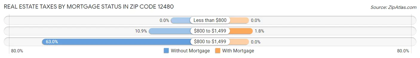 Real Estate Taxes by Mortgage Status in Zip Code 12480