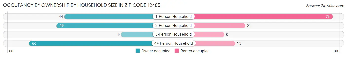 Occupancy by Ownership by Household Size in Zip Code 12485