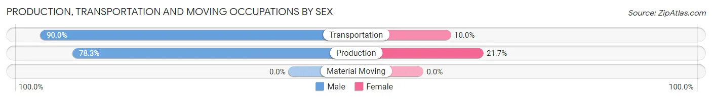 Production, Transportation and Moving Occupations by Sex in Zip Code 12502