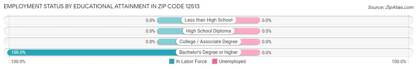 Employment Status by Educational Attainment in Zip Code 12513