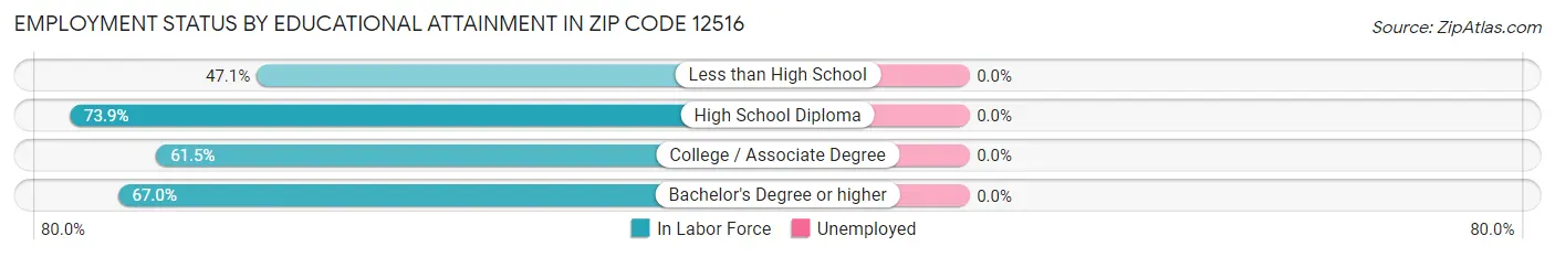 Employment Status by Educational Attainment in Zip Code 12516