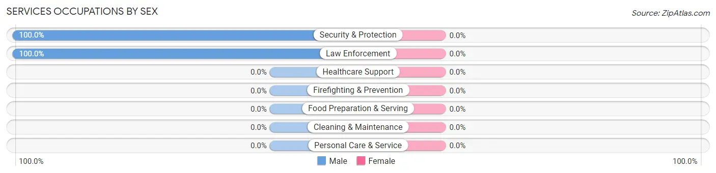 Services Occupations by Sex in Zip Code 12517