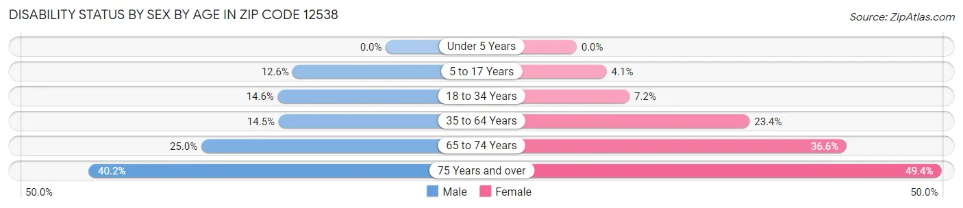 Disability Status by Sex by Age in Zip Code 12538