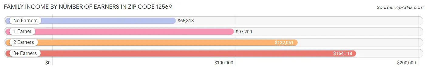 Family Income by Number of Earners in Zip Code 12569