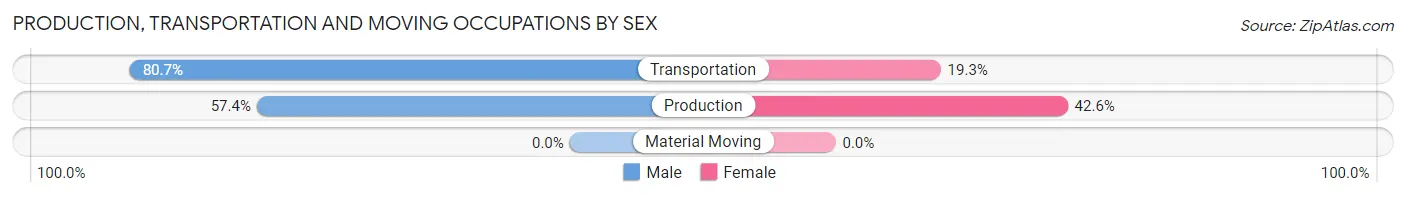 Production, Transportation and Moving Occupations by Sex in Zip Code 12580