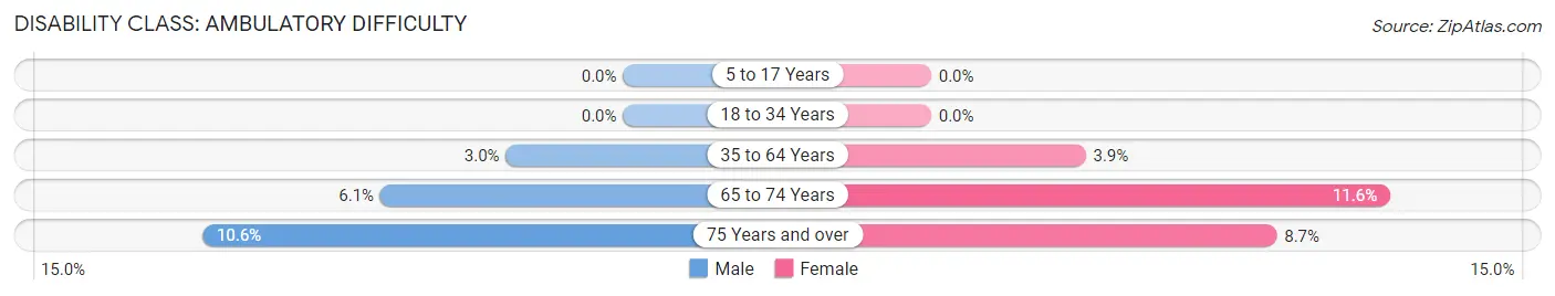 Disability in Zip Code 12582: <span>Ambulatory Difficulty</span>