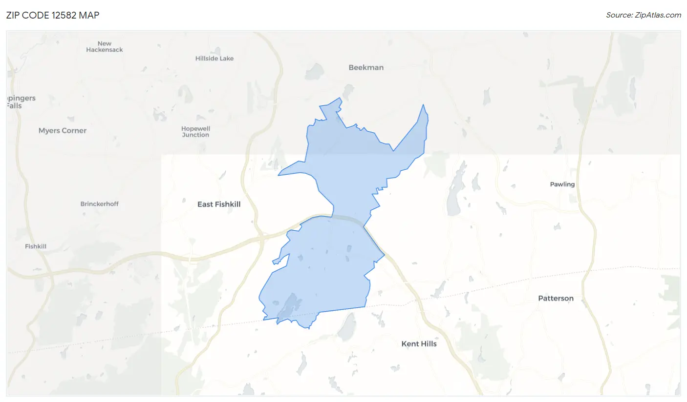 Zip Code 12582 Map