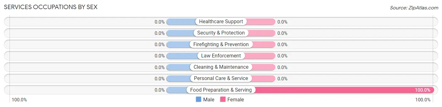 Services Occupations by Sex in Zip Code 12736