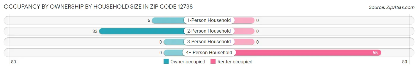Occupancy by Ownership by Household Size in Zip Code 12738