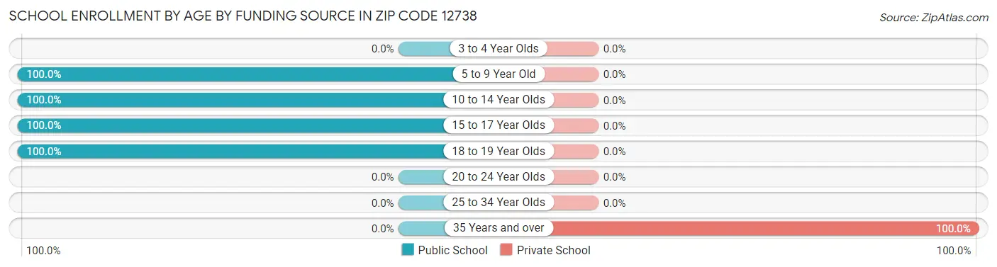 School Enrollment by Age by Funding Source in Zip Code 12738