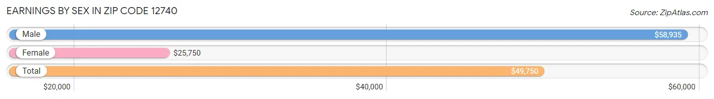 Earnings by Sex in Zip Code 12740