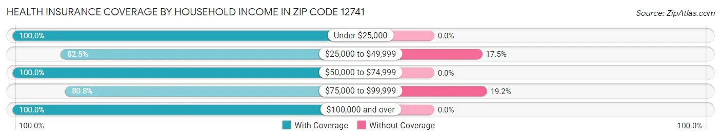 Health Insurance Coverage by Household Income in Zip Code 12741
