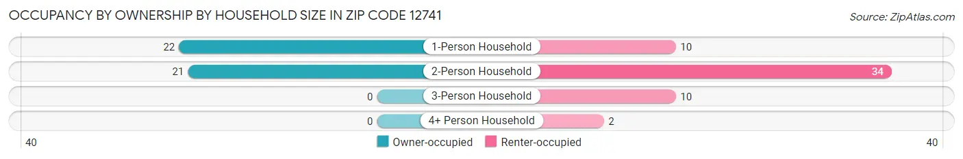 Occupancy by Ownership by Household Size in Zip Code 12741