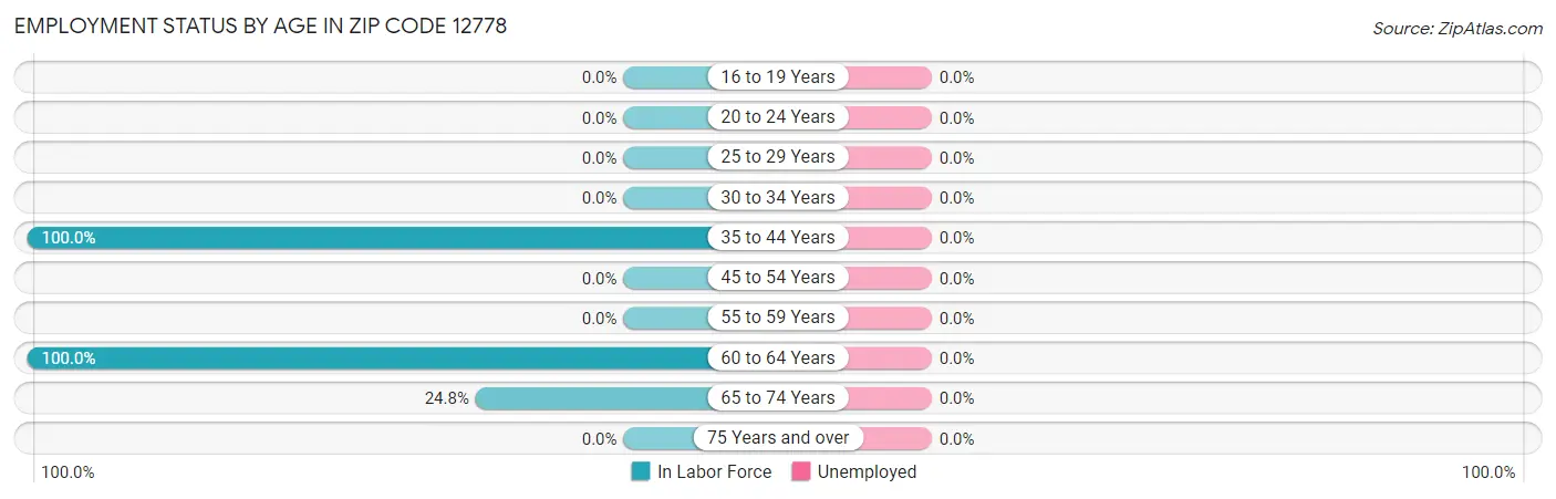 Employment Status by Age in Zip Code 12778