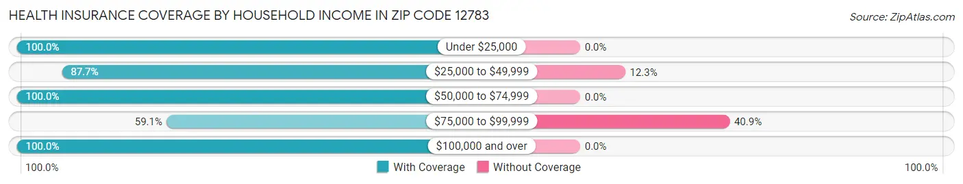 Health Insurance Coverage by Household Income in Zip Code 12783