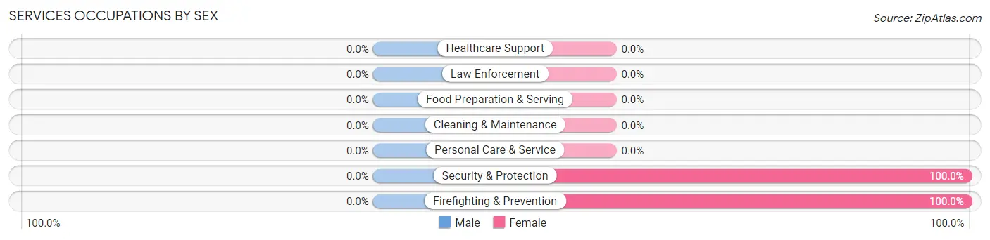 Services Occupations by Sex in Zip Code 12785