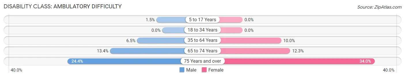 Disability in Zip Code 12803: <span>Ambulatory Difficulty</span>