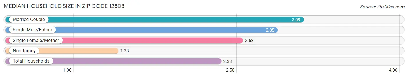 Median Household Size in Zip Code 12803