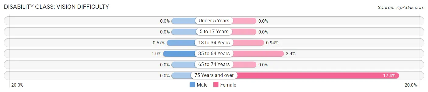 Disability in Zip Code 12803: <span>Vision Difficulty</span>