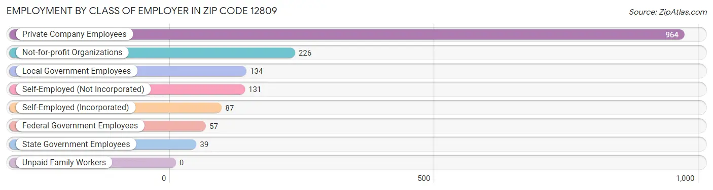 Employment by Class of Employer in Zip Code 12809