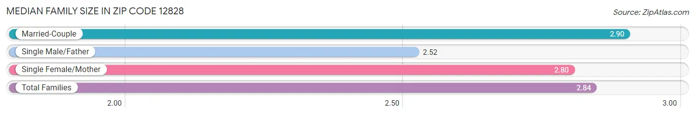 Median Family Size in Zip Code 12828