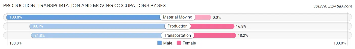 Production, Transportation and Moving Occupations by Sex in Zip Code 12833