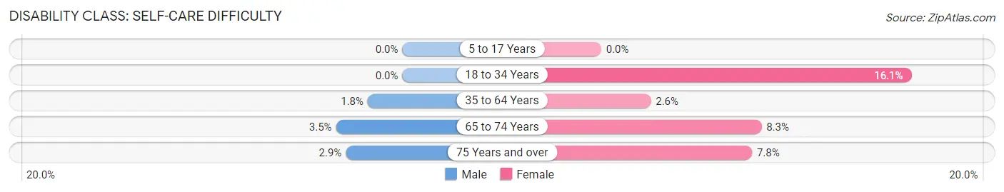 Disability in Zip Code 12842: <span>Self-Care Difficulty</span>