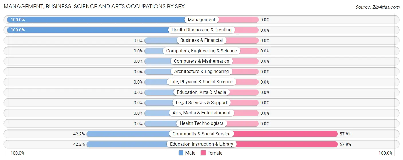 Management, Business, Science and Arts Occupations by Sex in Zip Code 12843