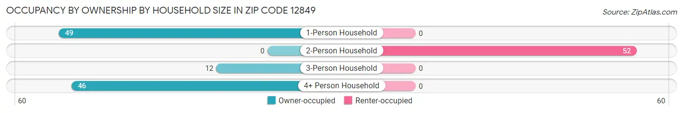 Occupancy by Ownership by Household Size in Zip Code 12849