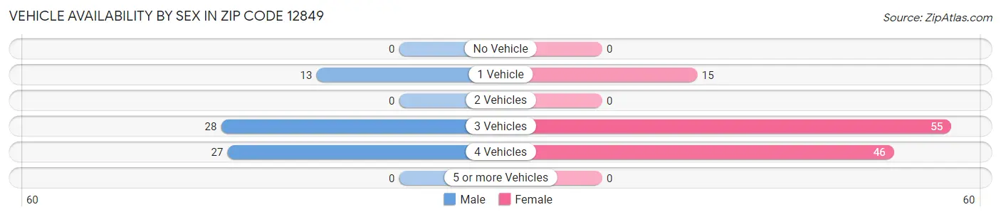 Vehicle Availability by Sex in Zip Code 12849