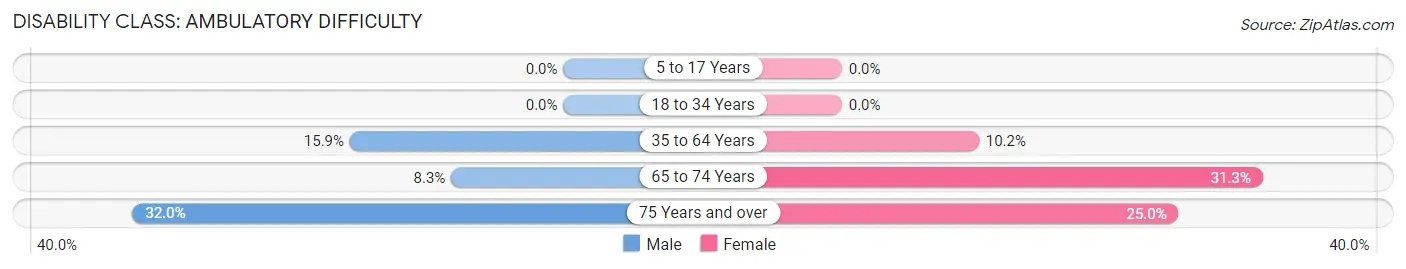 Disability in Zip Code 12851: <span>Ambulatory Difficulty</span>