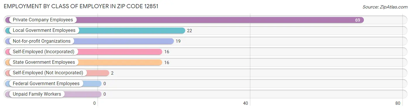 Employment by Class of Employer in Zip Code 12851