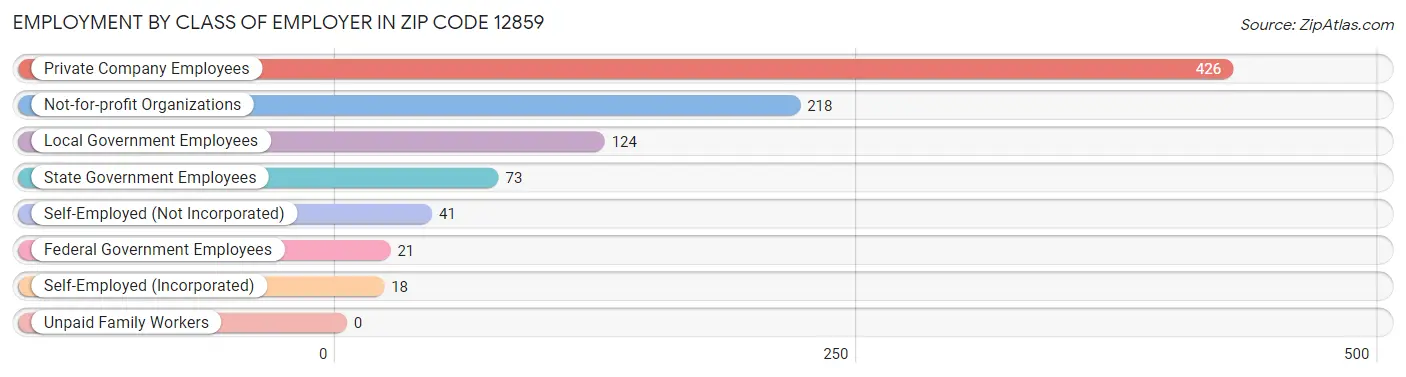 Employment by Class of Employer in Zip Code 12859