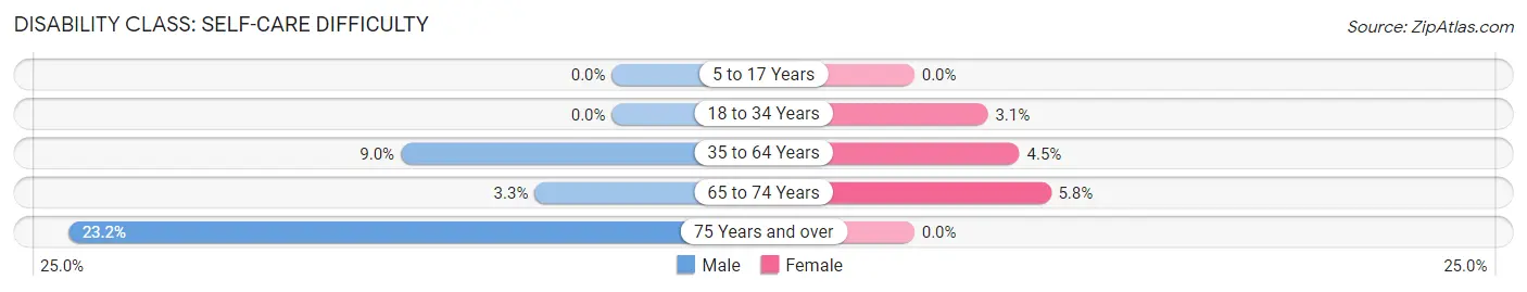 Disability in Zip Code 12885: <span>Self-Care Difficulty</span>