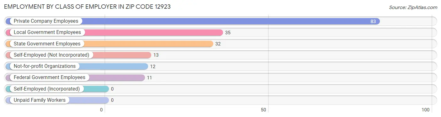 Employment by Class of Employer in Zip Code 12923